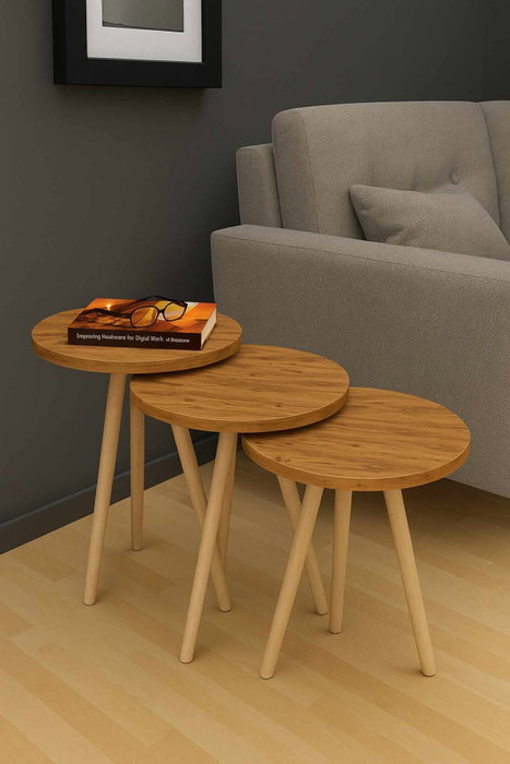 Hanah Home Set de Mesas Apilables Peka-152 - Pino Hanah Home Set de Mesas Apilables Peka-152 - Pino